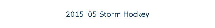 2015 '05 Storm Hockey