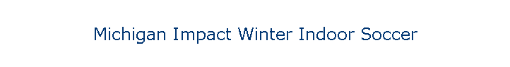 Michigan Impact Winter Indoor Soccer