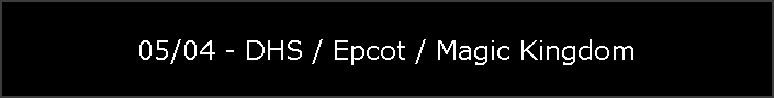 05/04 - DHS / Epcot / Magic Kingdom